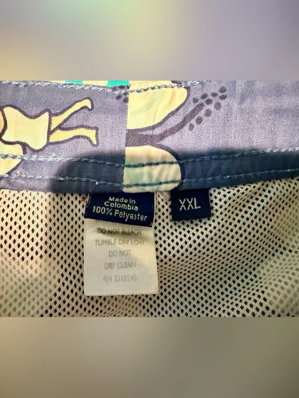 Vineyard Vines Navy Blue Hula Girl Hibiscus flower Swim Trunks - XXL